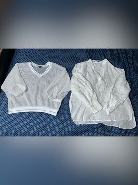Women’s White Coastal Resort Top Bundle J. McLaughlin Conrad C Sizes M/L
